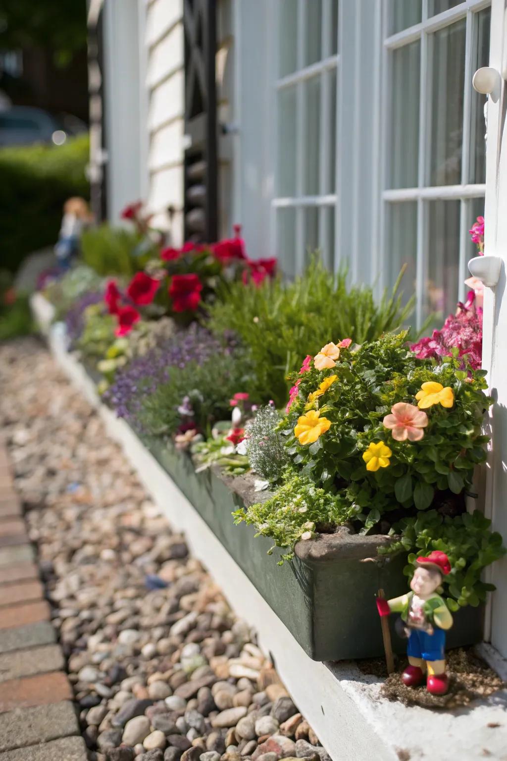 A window box fairy garden adds charm and character to any window.