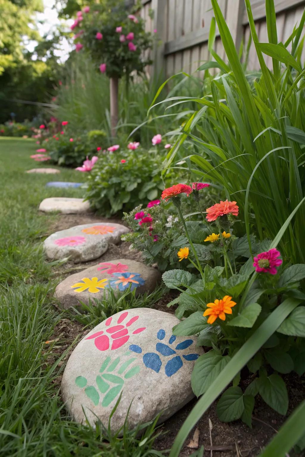 Personalize your garden with creative handprint stones.