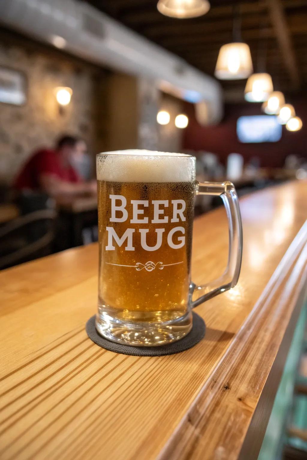 A customized beer mug for the beer enthusiast.