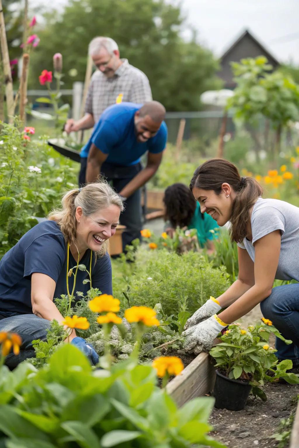 Volunteering together on Father’s Day