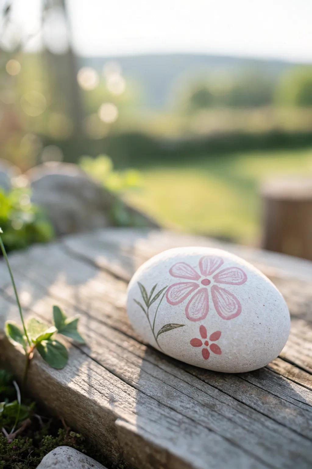 Capture the magic of tiny fingerprints with these charming painted rock garden markers—perfect for adding a personal touch to dad's garden.