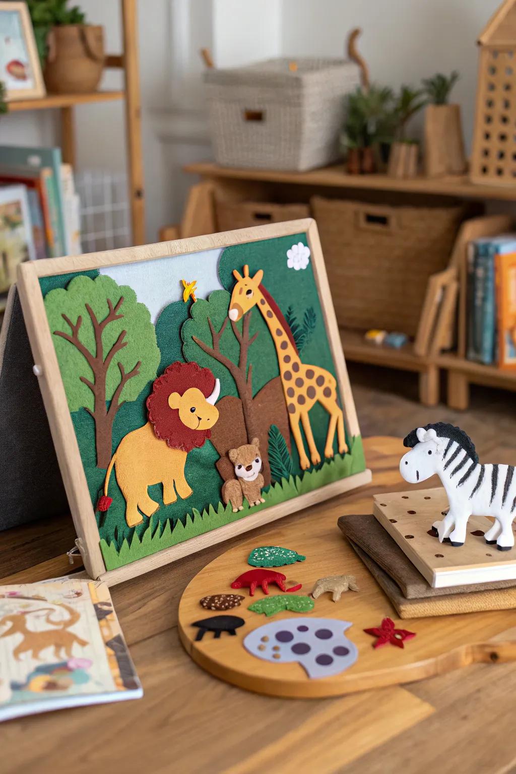 Experience the thrill of a safari with your felt board.