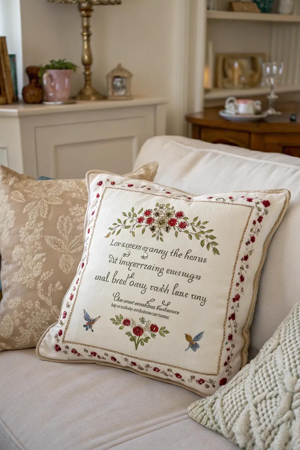 A personalized pillow to add warmth to her home decor.