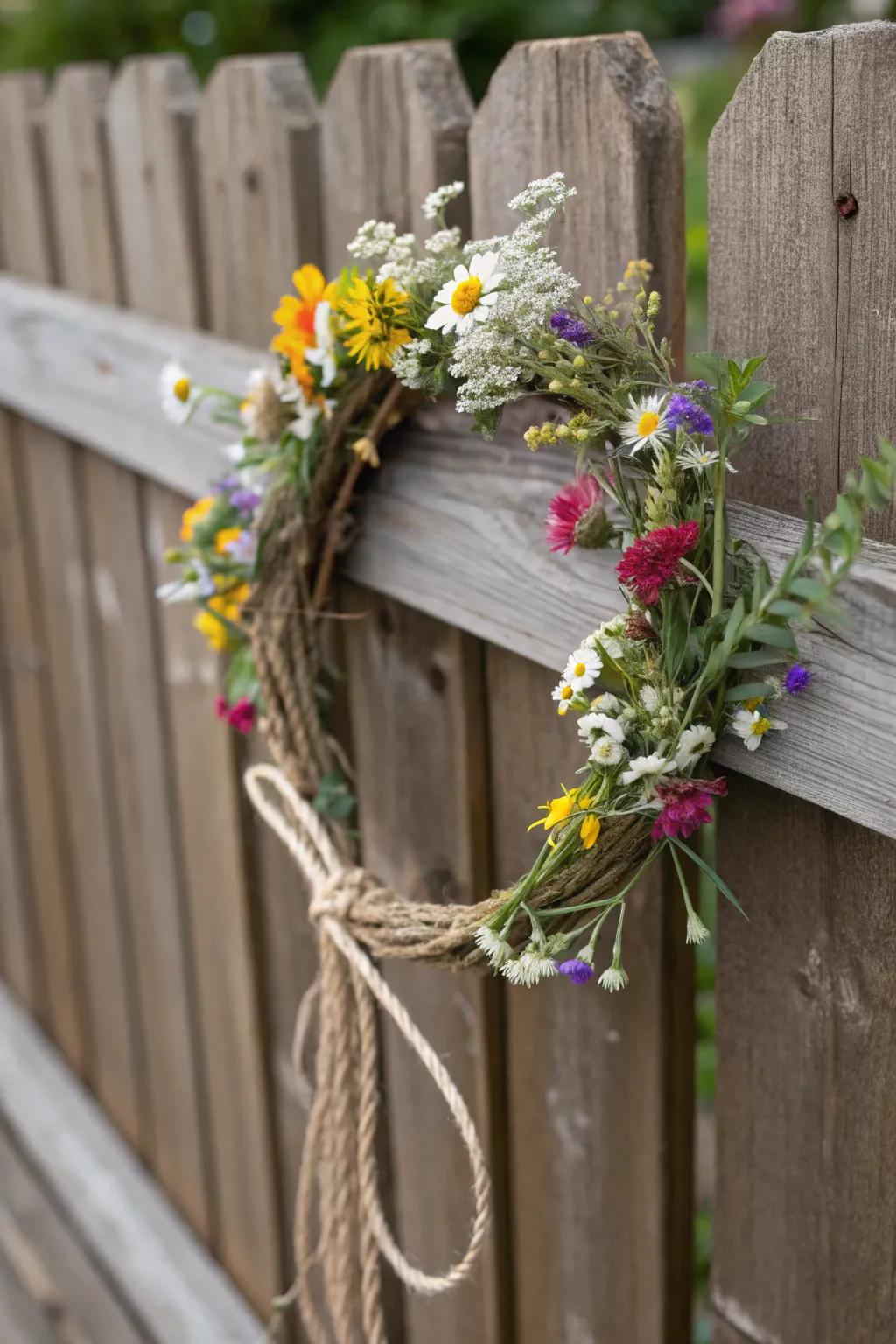 A rustic romance crown with natural elements.