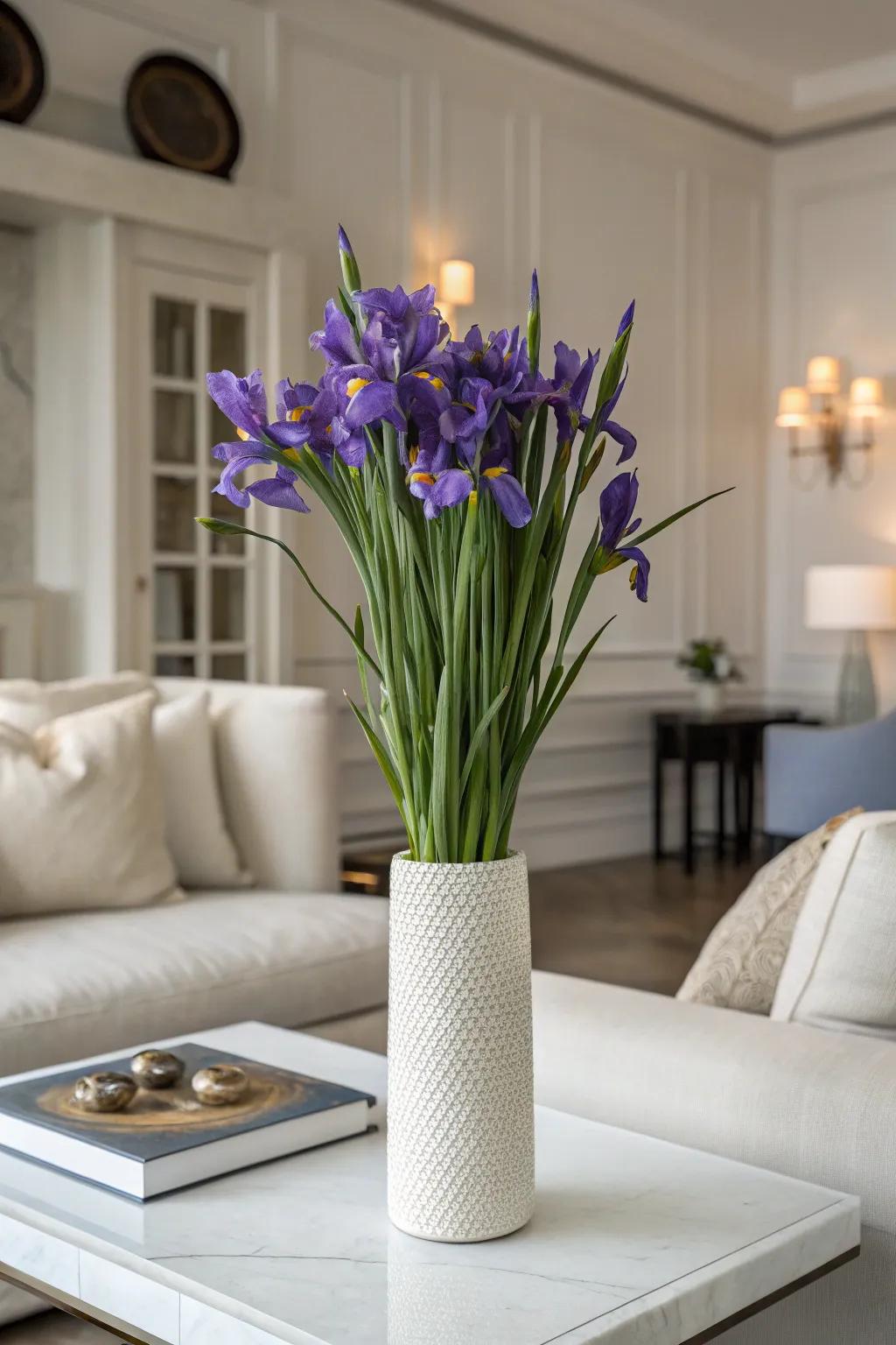 Irises add an artistic touch to your home decor.