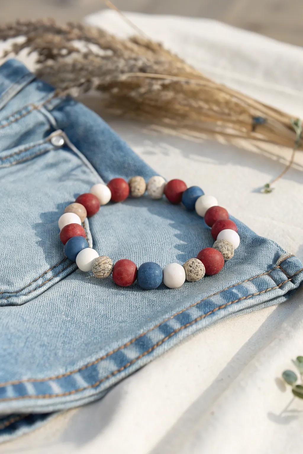 Embrace vintage charm with handcrafted clay bead bracelets for a timeless Americana style.