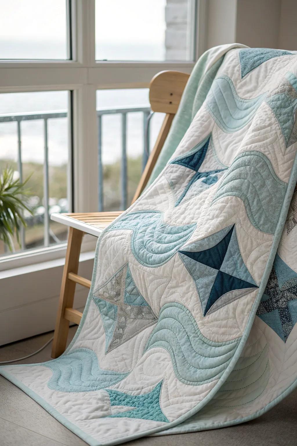 Let the waves of creativity flow through your quilting journey. 🌊✨ #MinimalistBoho #Craftsmanship