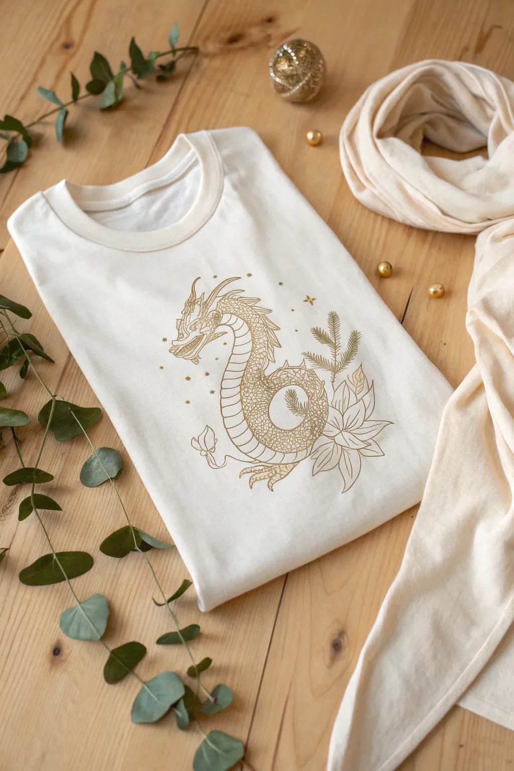 Unleash your inner fantasy with our enchanting dragon tee – where minimalism meets magic.