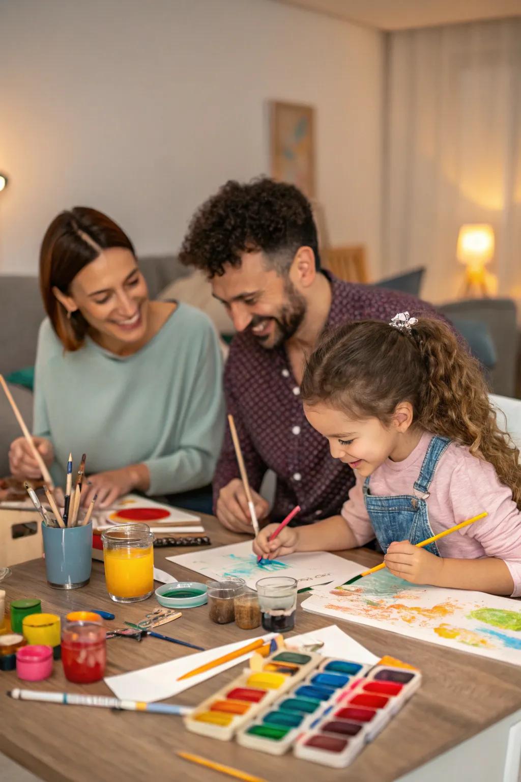 A mini art studio allows for creative expression and fun on Father's Day.