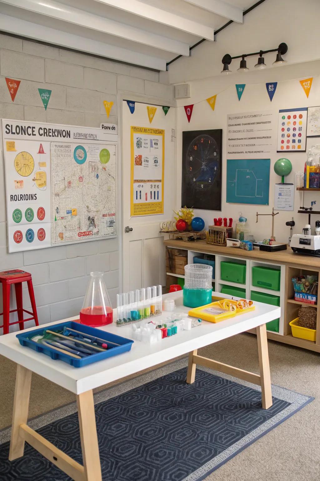 A science zone fosters curiosity and discovery in young minds.