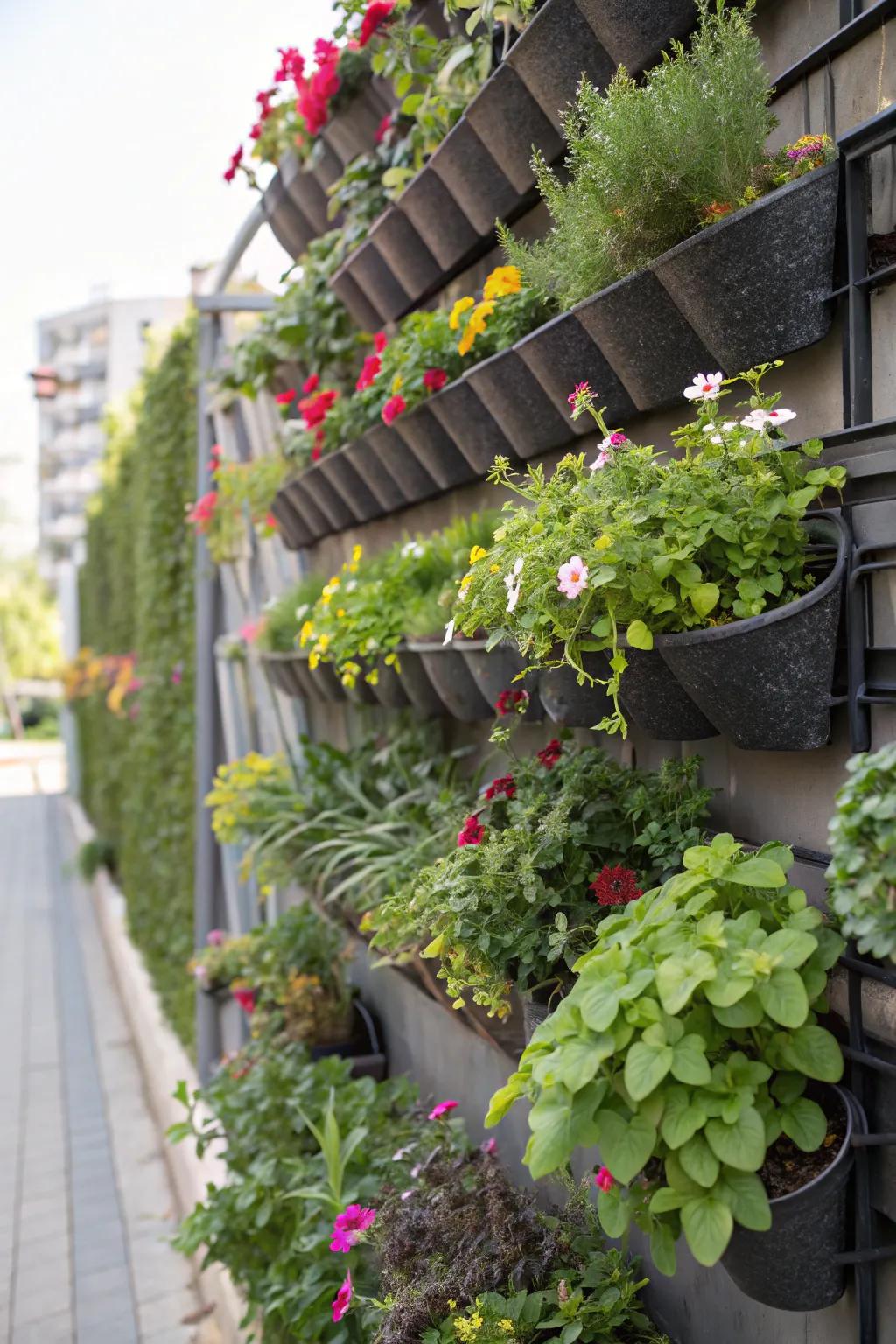 Maximize space with a lush vertical garden wall.