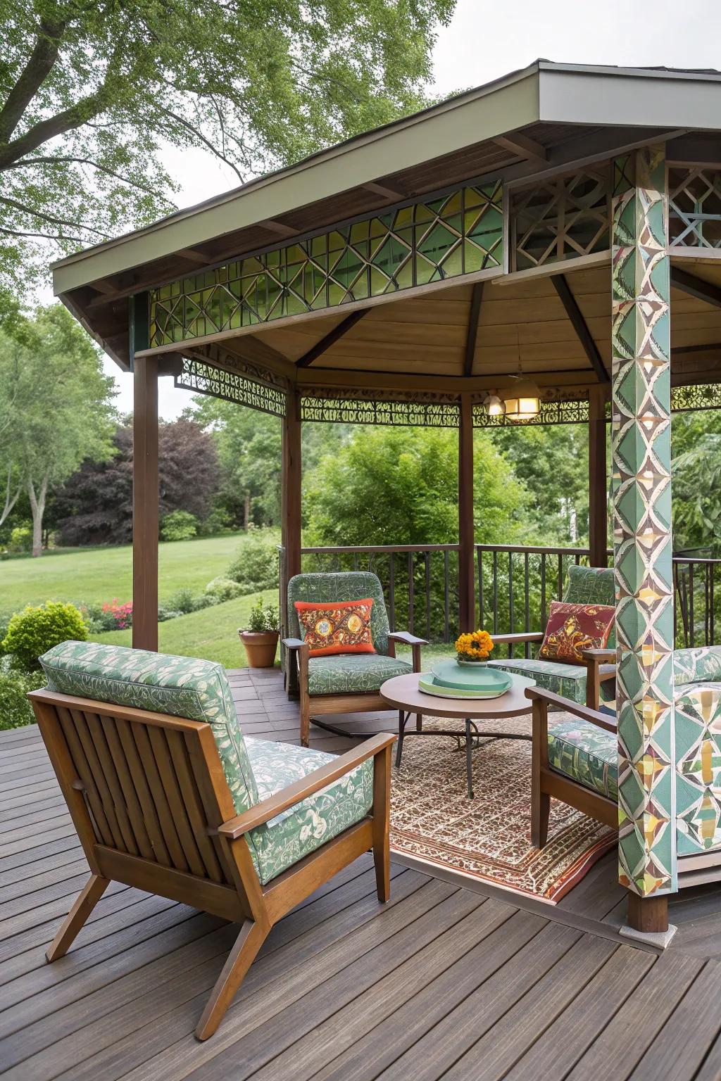 Add a retro touch with a mid-century modern gazebo.