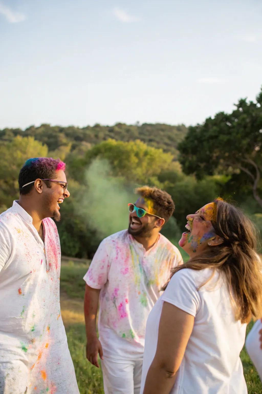 A colorful 'Rainbow Run' gender reveal event.