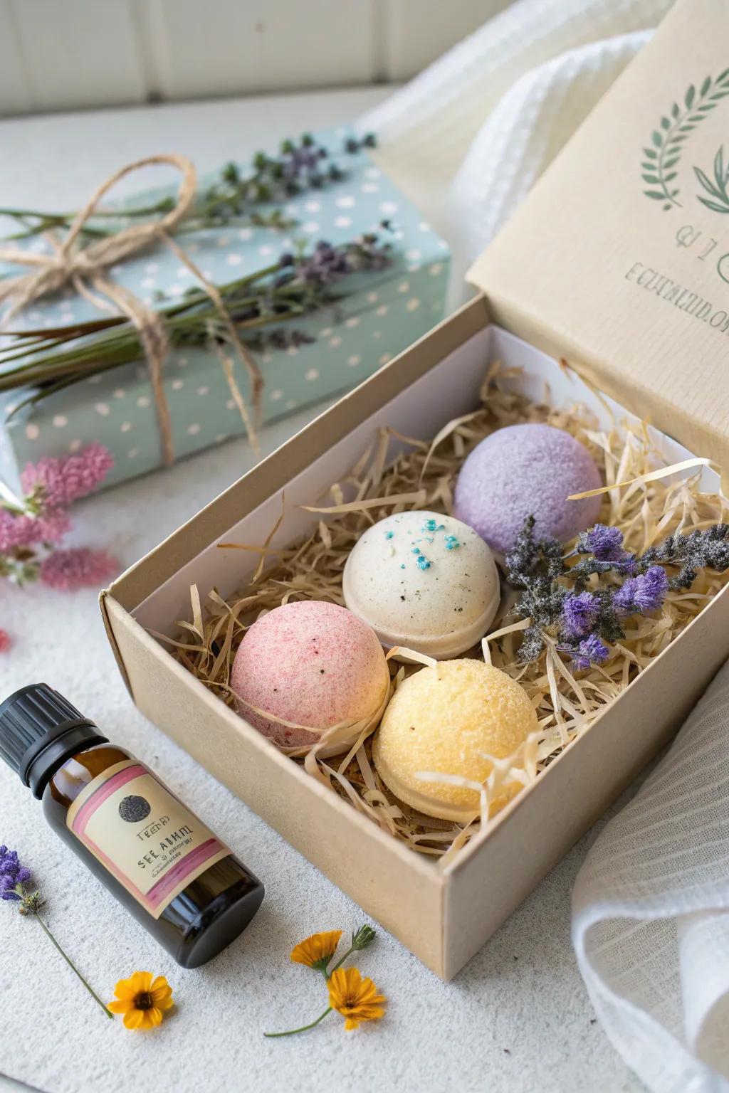 A spa-worthy DIY bath bomb kit for relaxing baths.