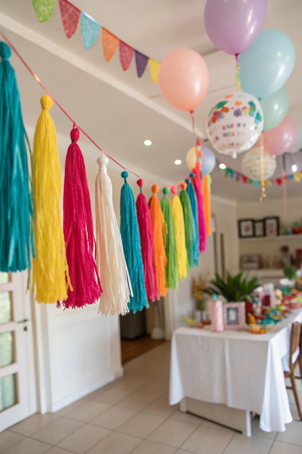 Add flair with a DIY tassel garland.