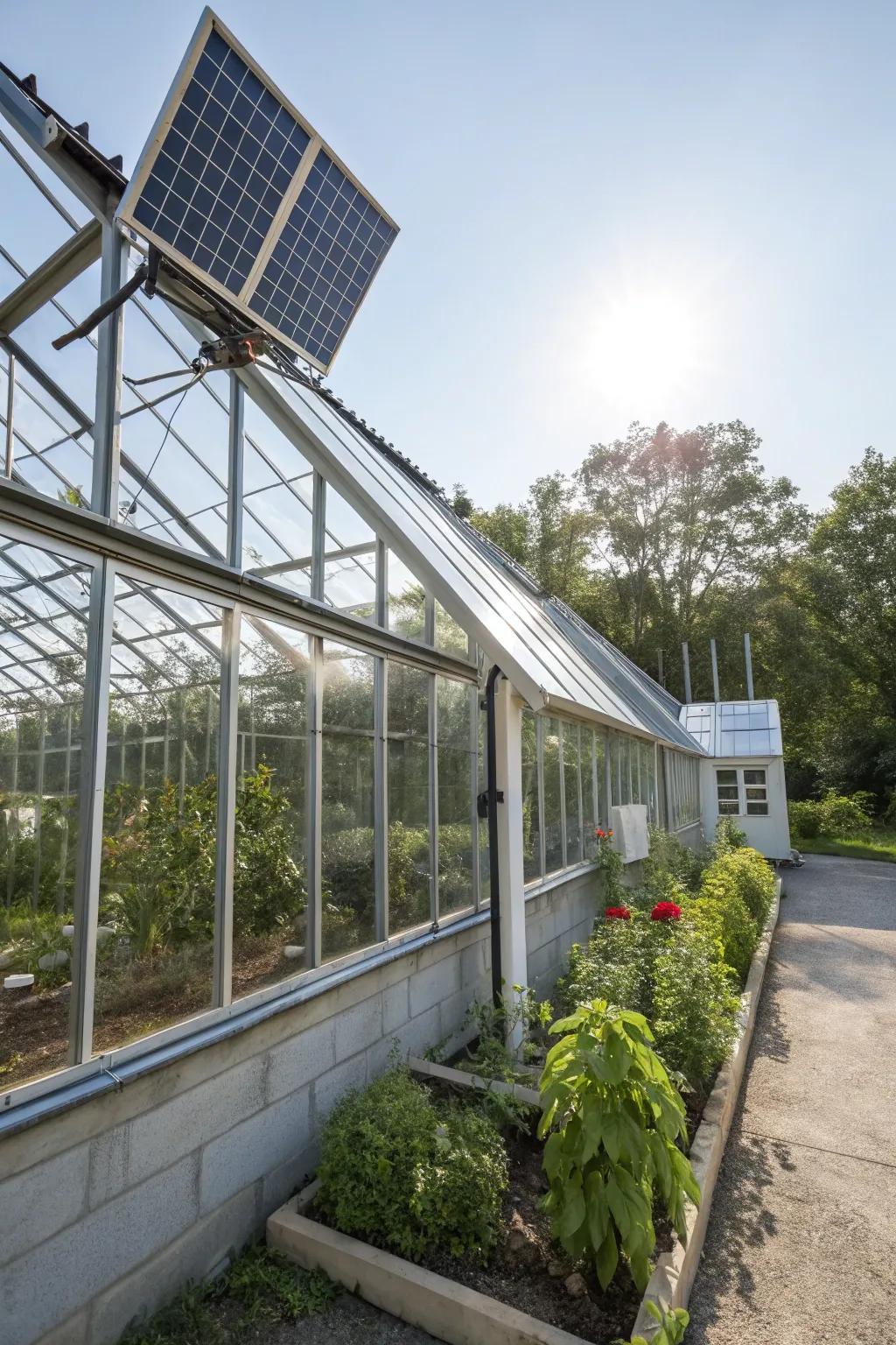 Solar vent openers in a greenhouse, automating airflow with an eco-friendly twist.