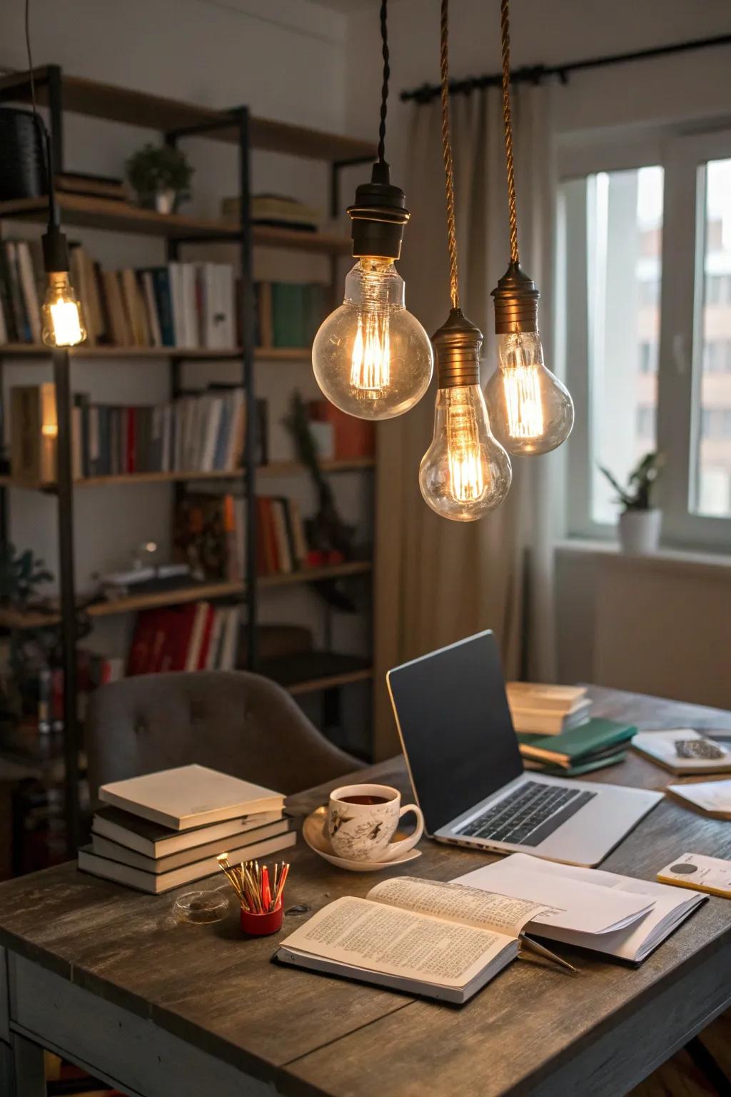 Edison bulbs can enhance productivity in workspaces.