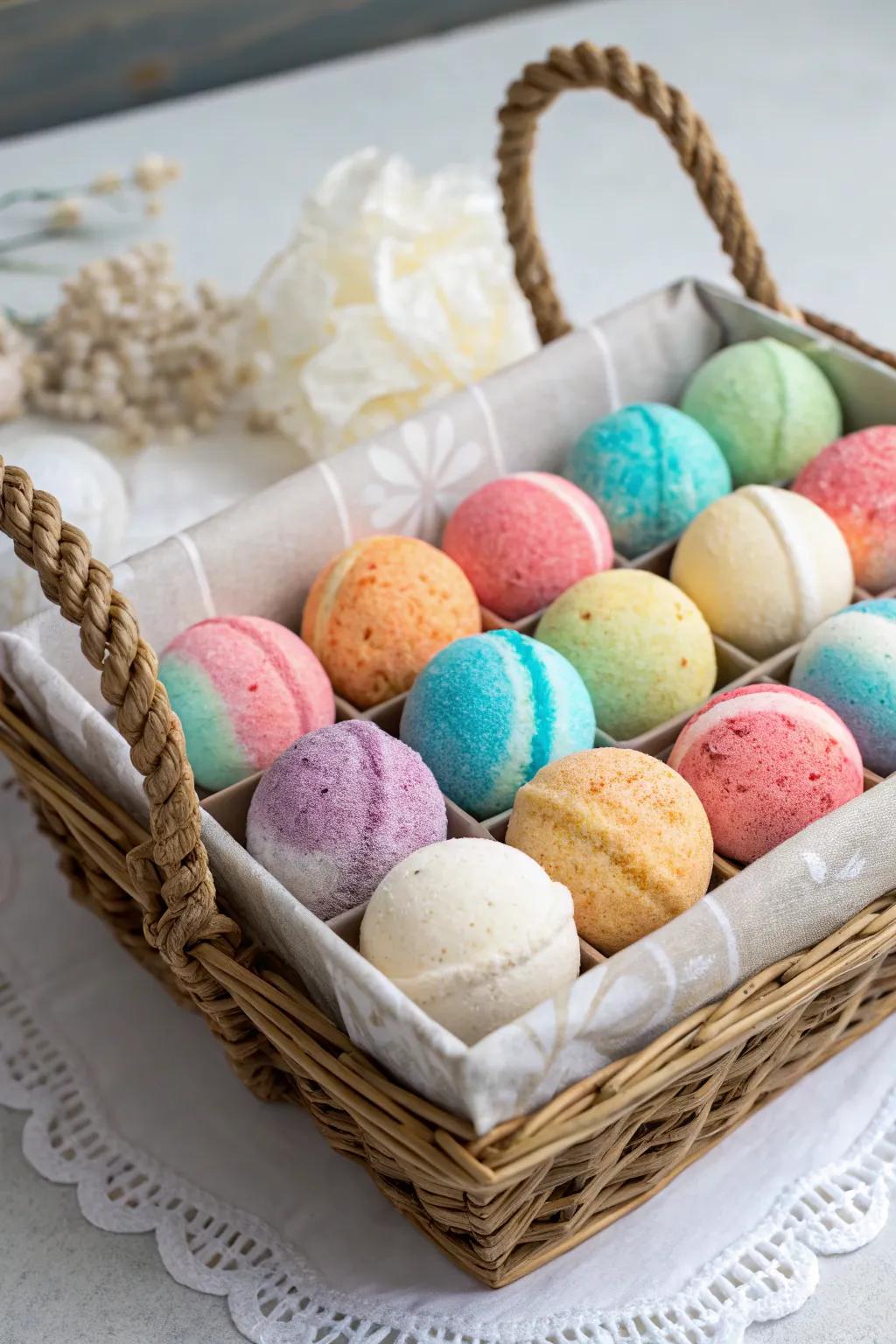 Bath bombs offer a delightful and aromatic bathing experience.