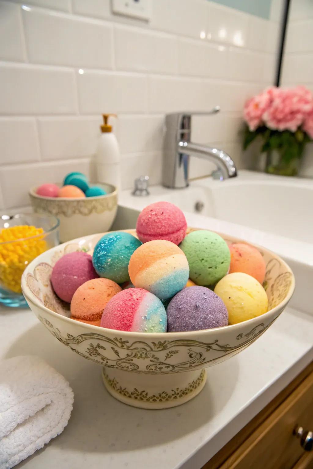 Handmade bath bombs for a luxurious bathing experience.