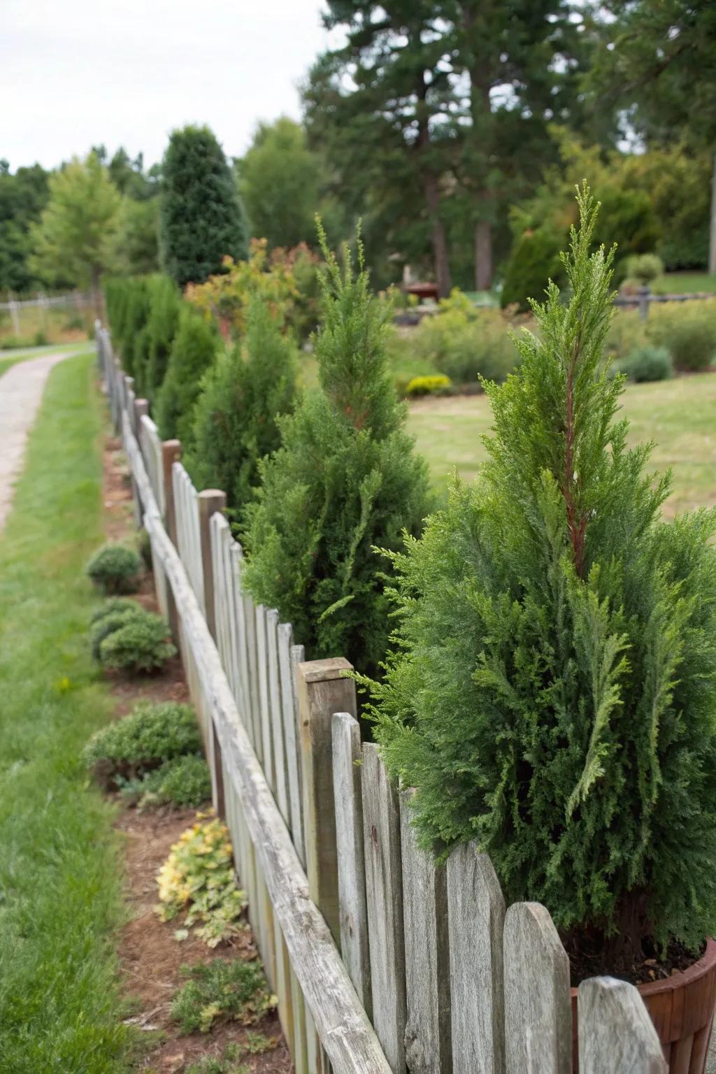 Juniper offers year-round greenery and flexibility in design.