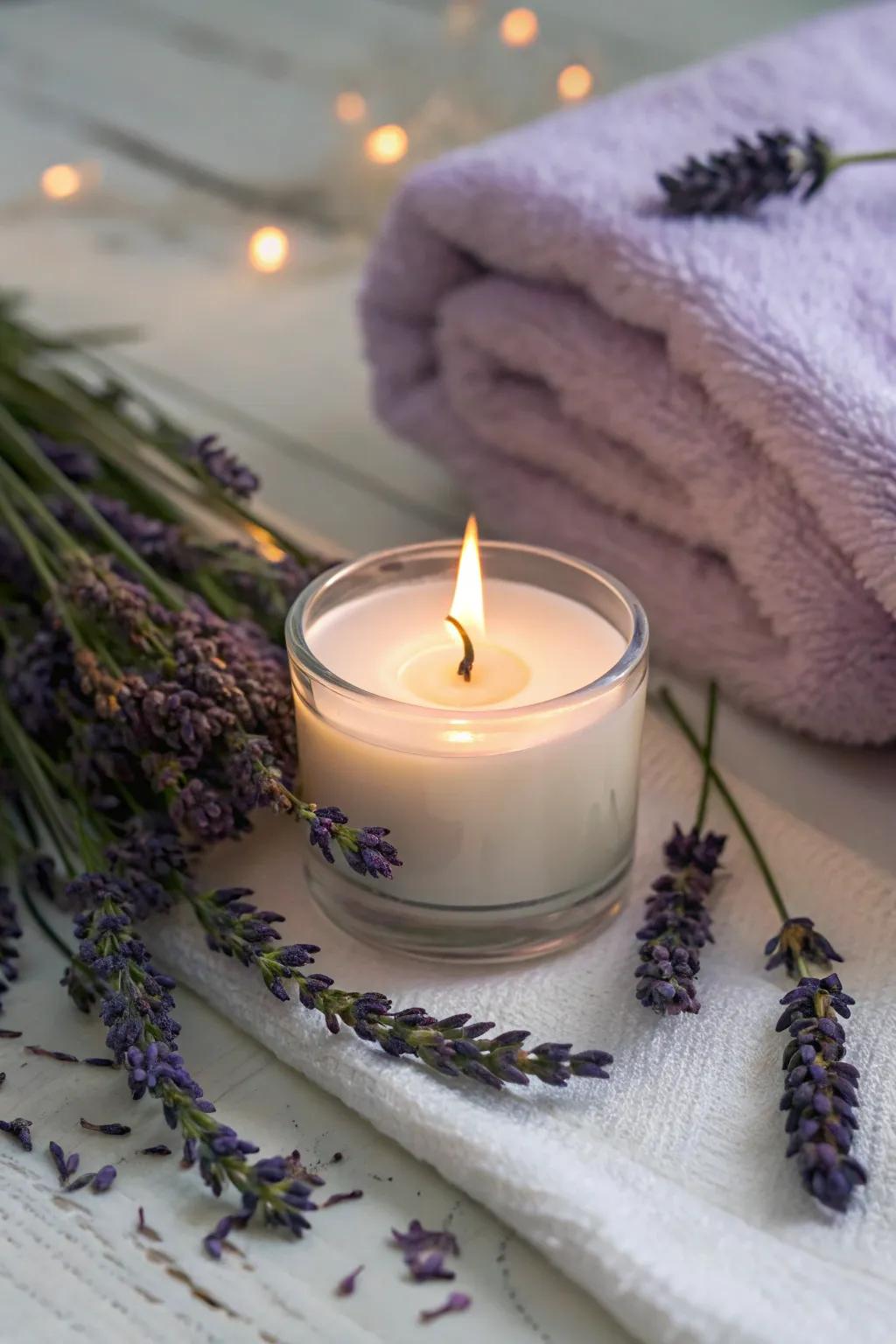 Aromatherapy candles to create a serene and calming environment.