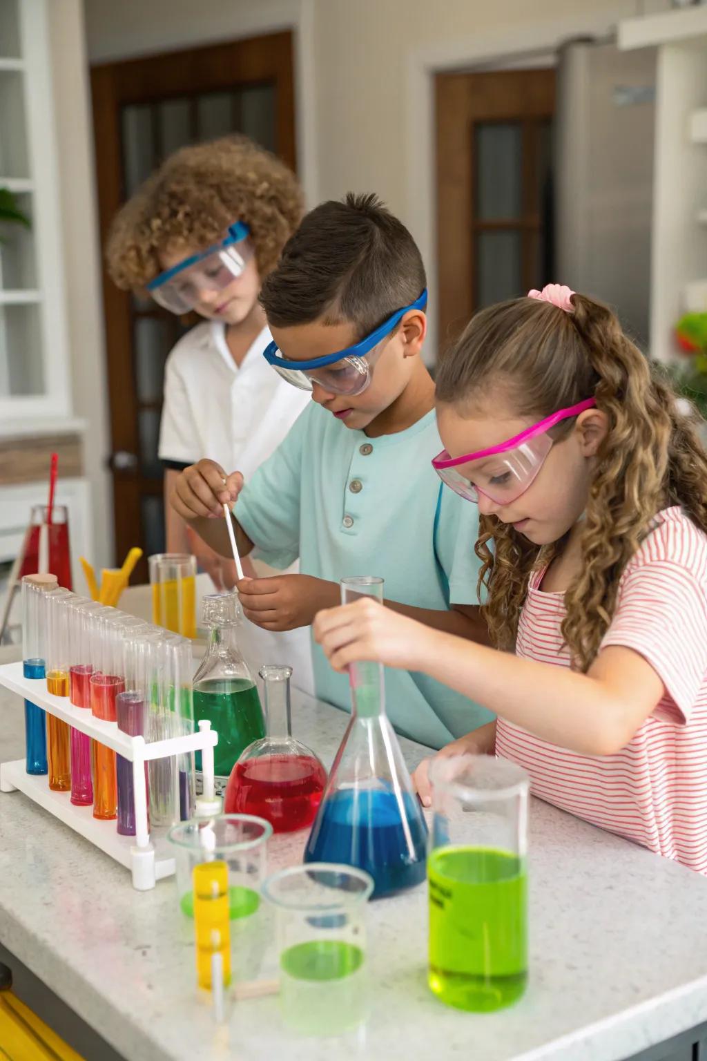 Young scientists exploring the wonders of chemistry.