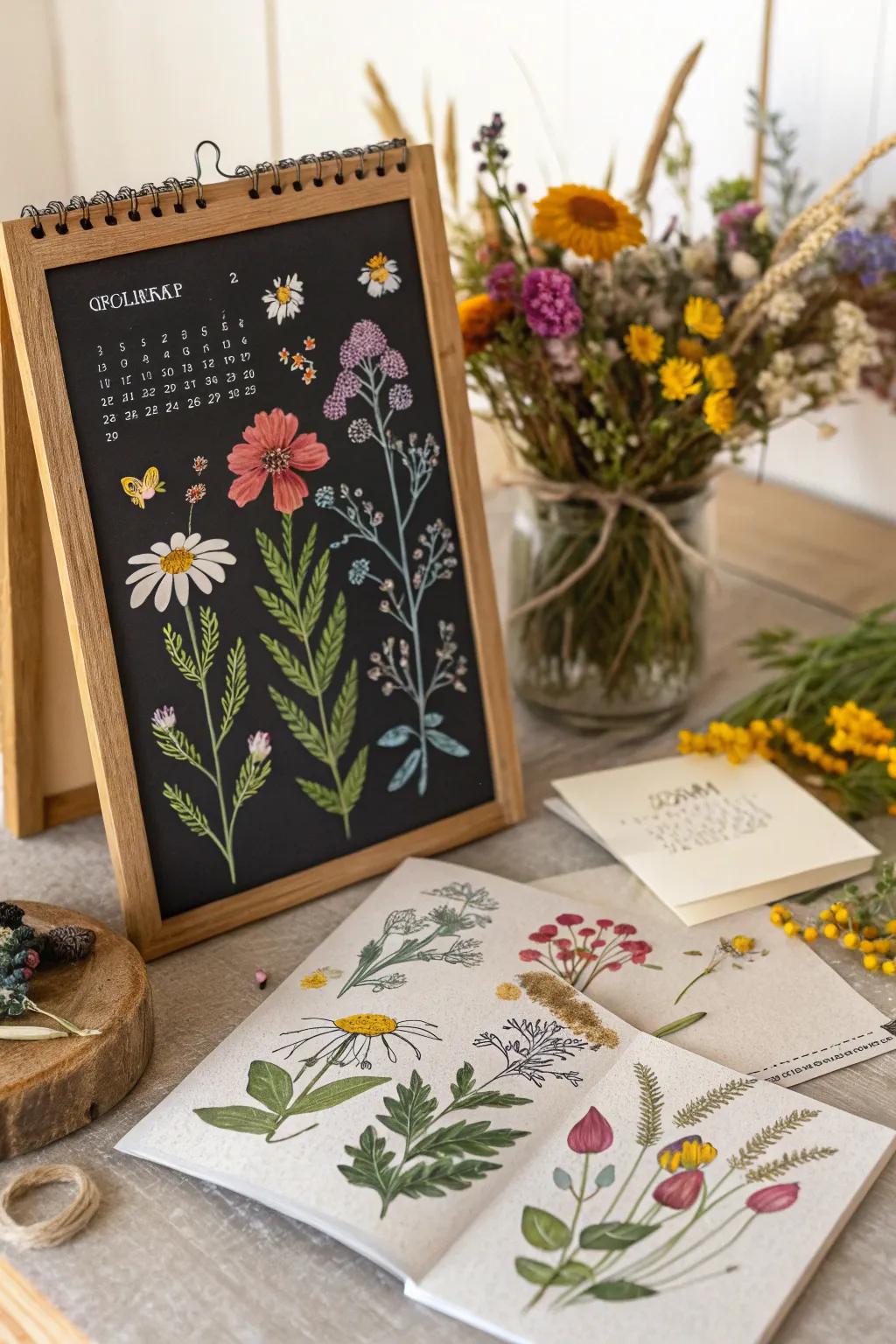 Embrace the beauty of nature with a wildflower meadow-themed calendar.