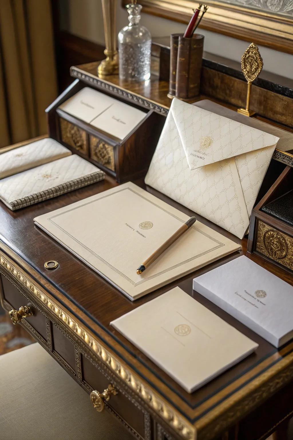 Elegant stationery adds a personal touch to any correspondence.