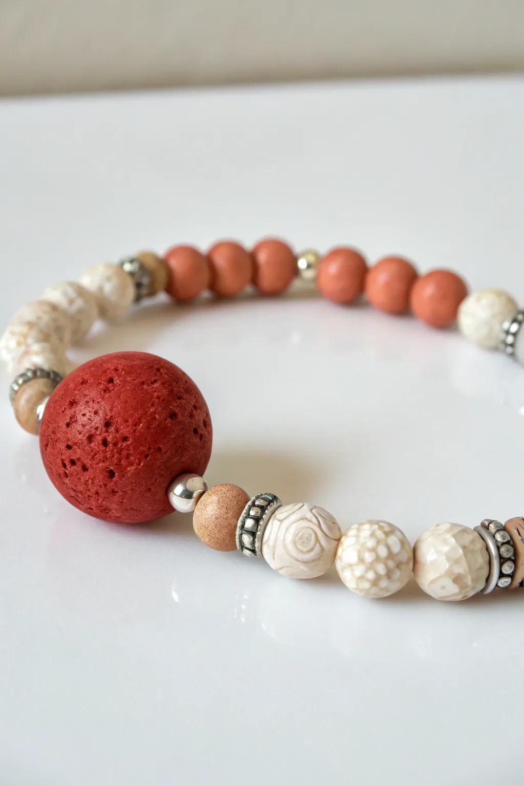 Single large bead designs offer striking simplicity.