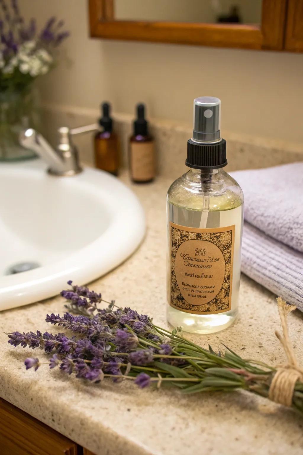 A DIY aromatherapy spray for relaxation.