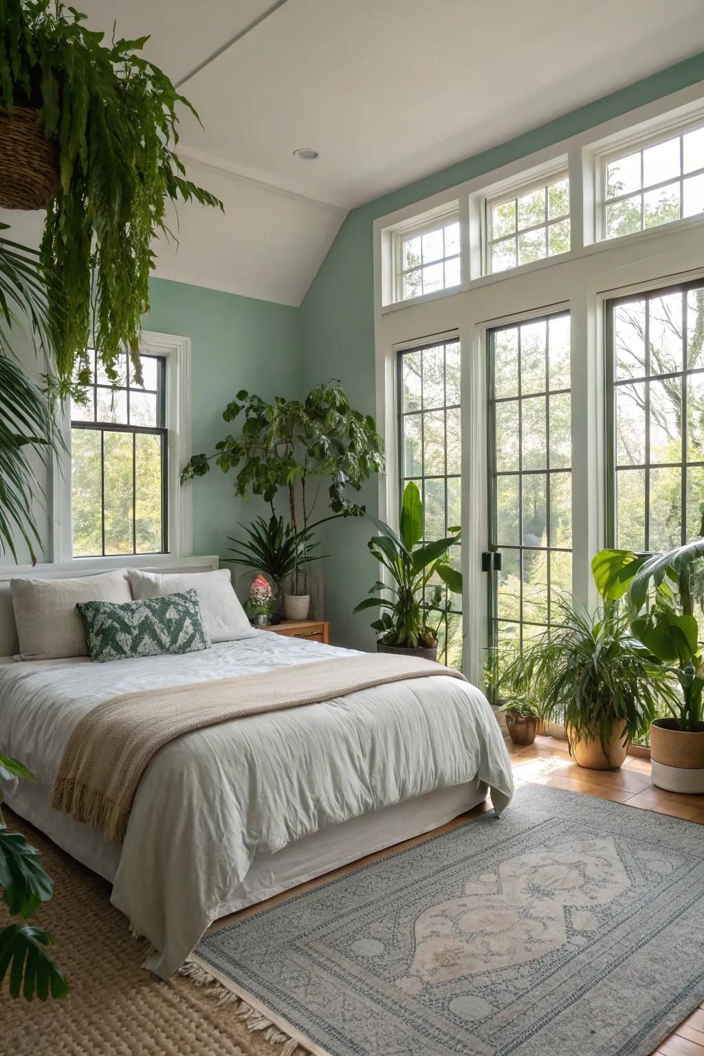 Plants bring a refreshing, nature-inspired touch to your bedroom.