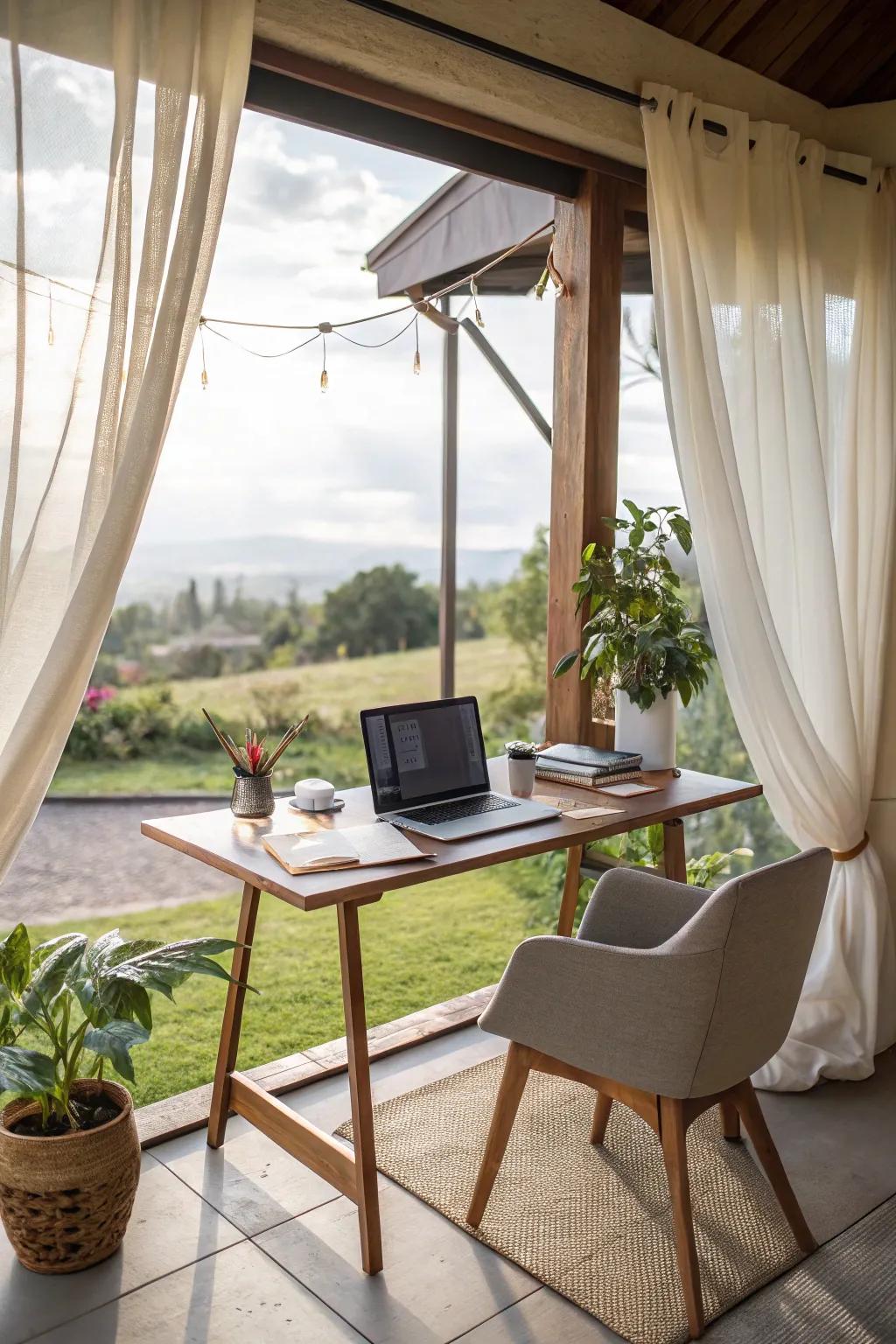 Work with a view in your lanai home office.