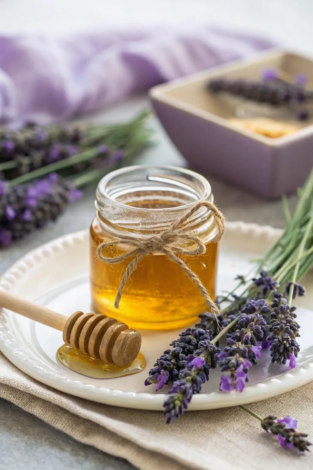 Lavender and honey set for sweet indulgence.