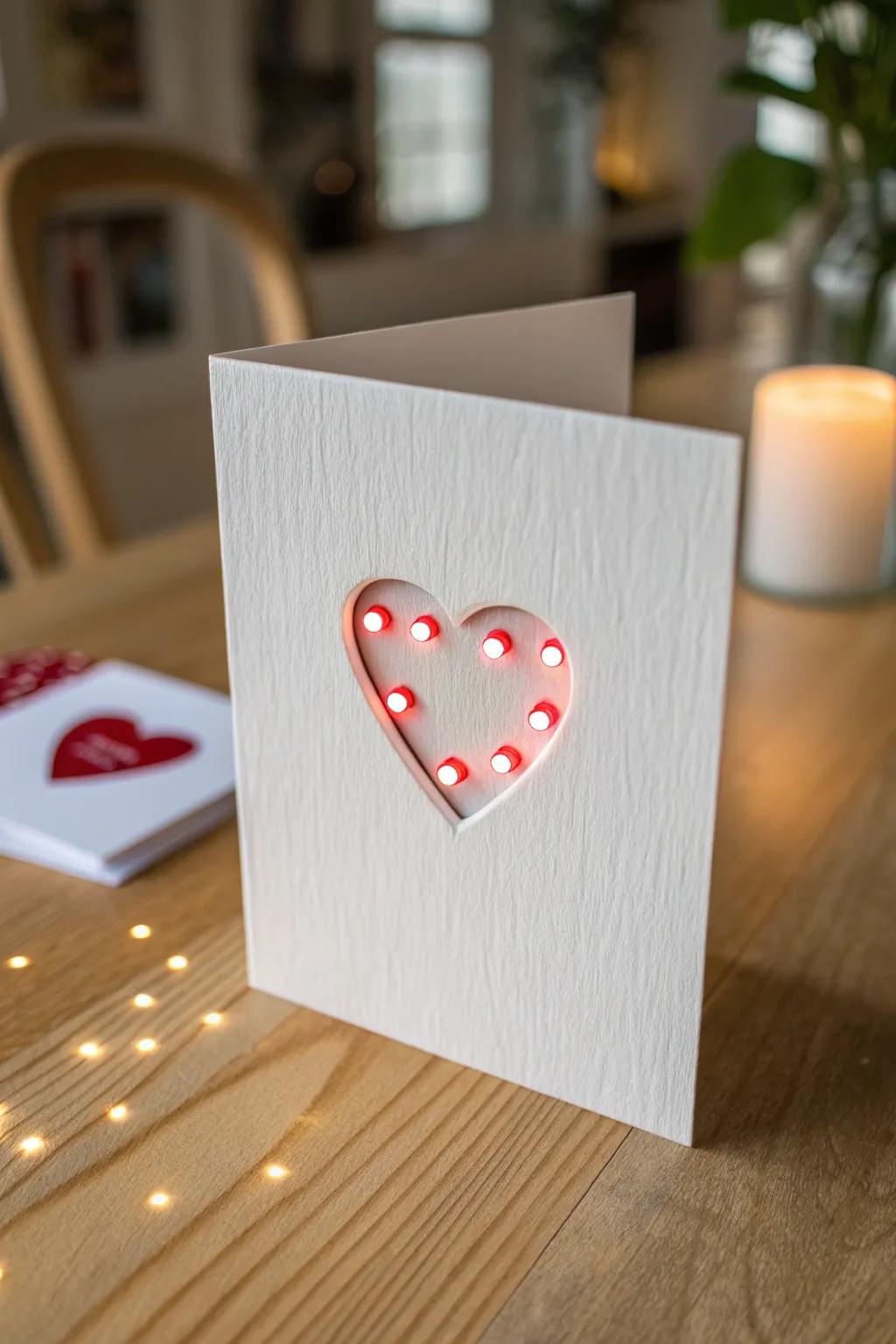 Illuminate your affection with our Electric Love Card, where minimalist design meets heartfelt innovation.
