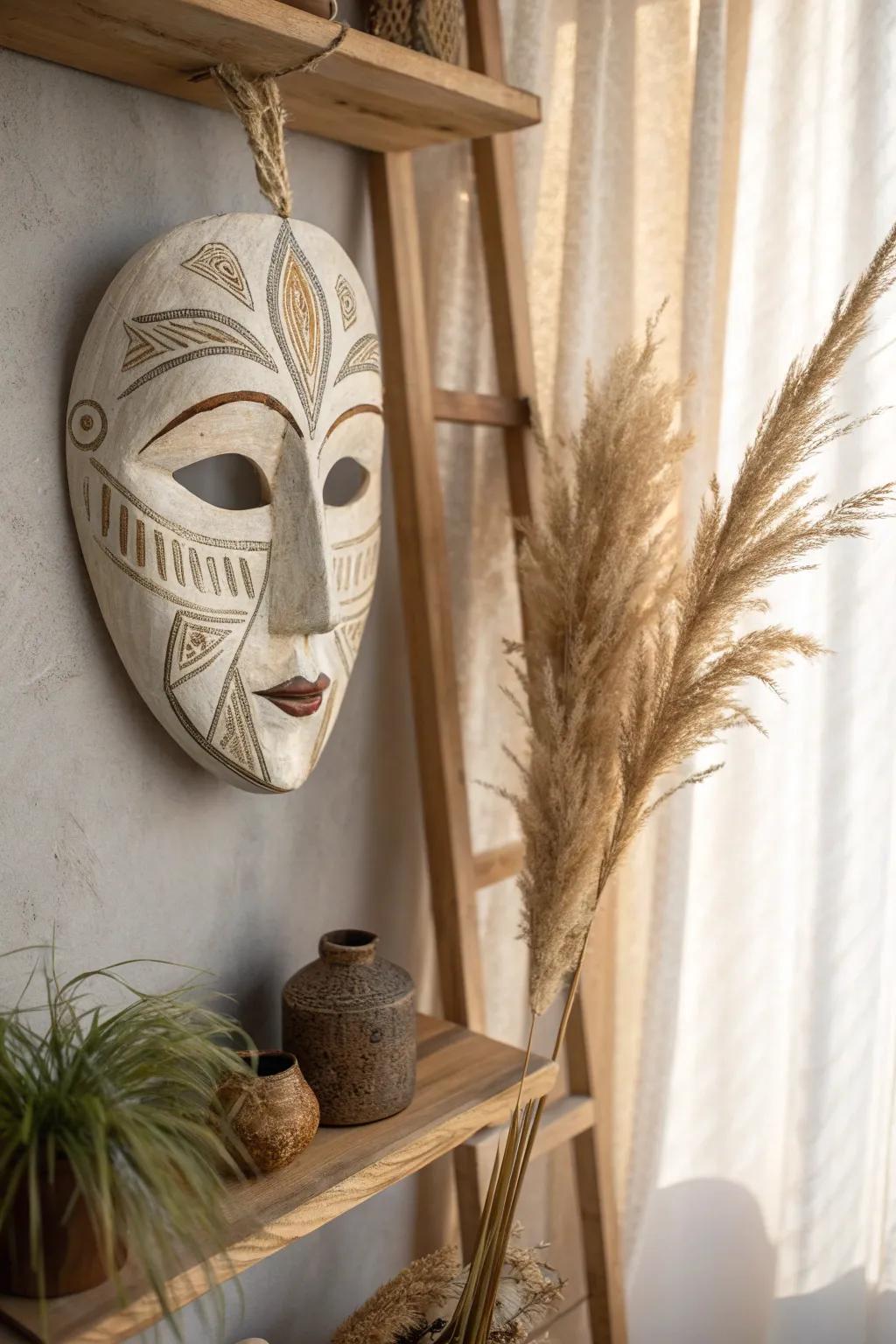 Embrace subtle sophistication with minimalist chic masks that transform any space with their timeless elegance.