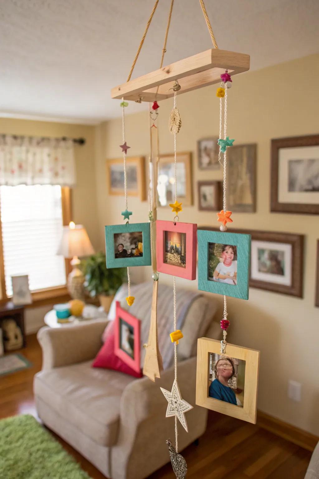 A photo mobile displaying cherished memories in a stylish way.