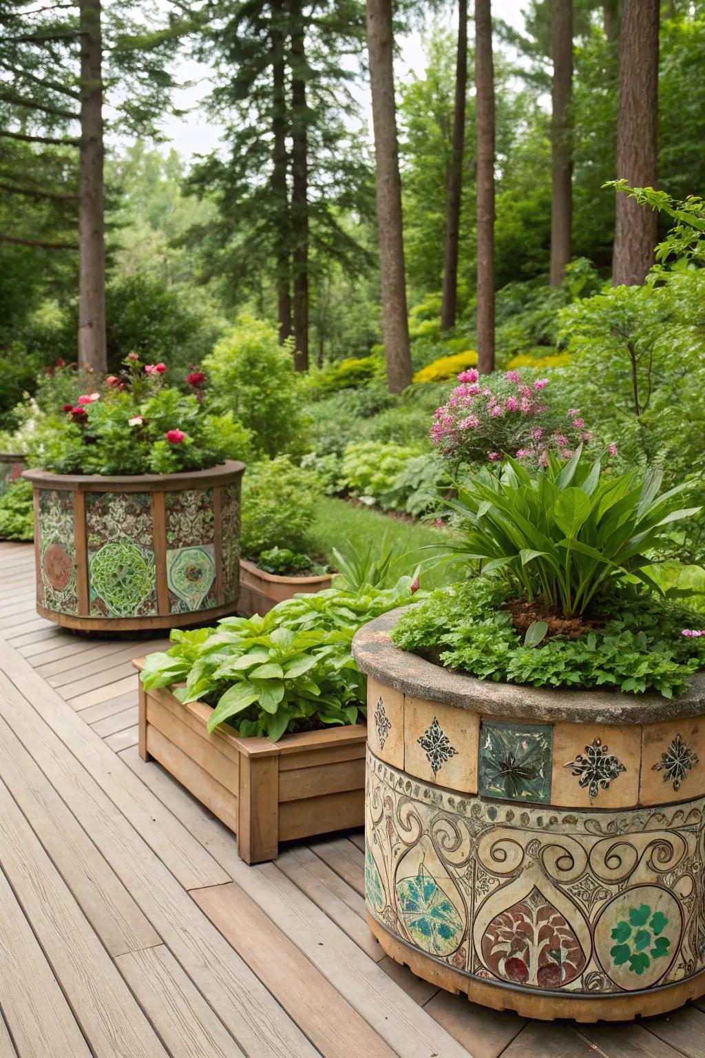 Eco-friendly planters blend sustainability with style.