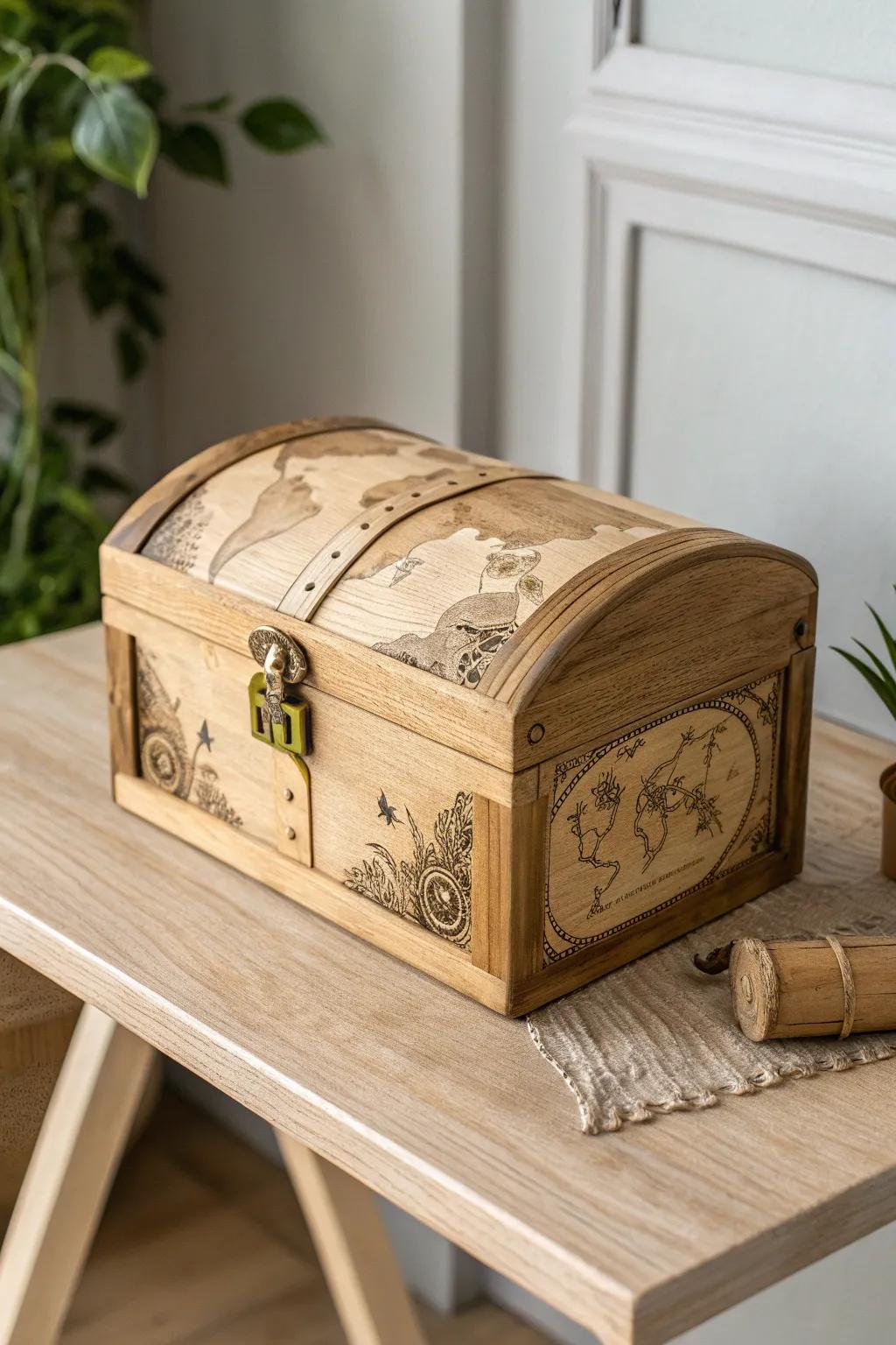 Unlock the adventure with a beautifully crafted treasure map box for a birthday surprise!