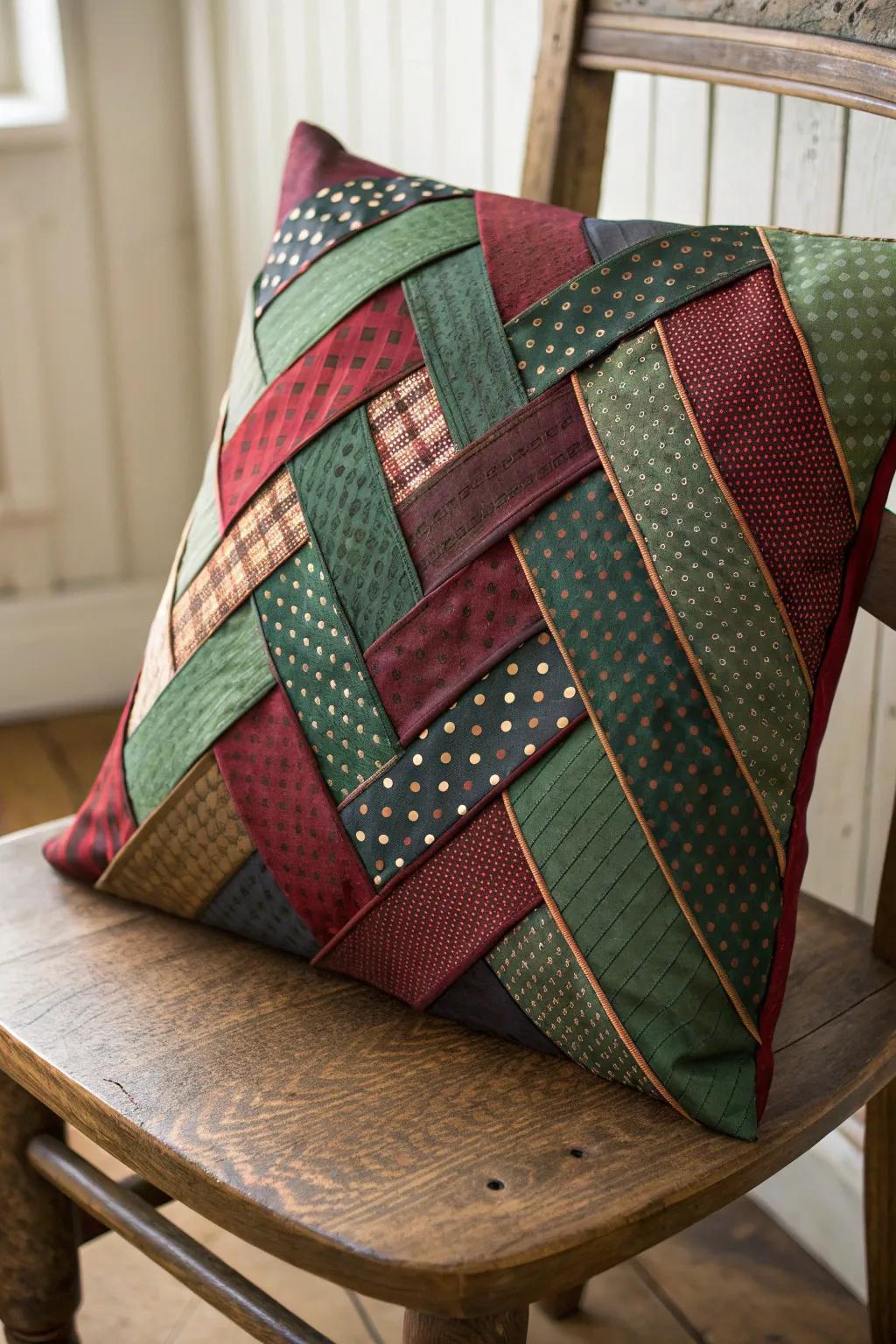 Elevate your space with the artisanal charm of necktie pillows—where craftsmanship meets comfort.