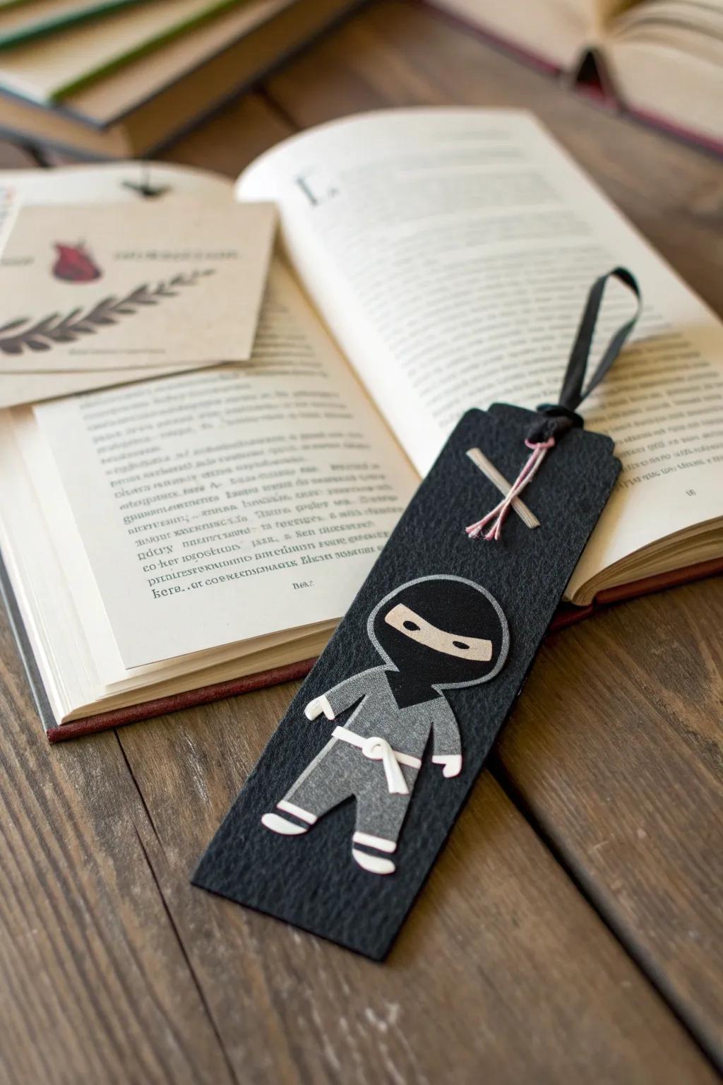 Stealthy Style: Keep your reading adventures marked with minimalist ninja charm.