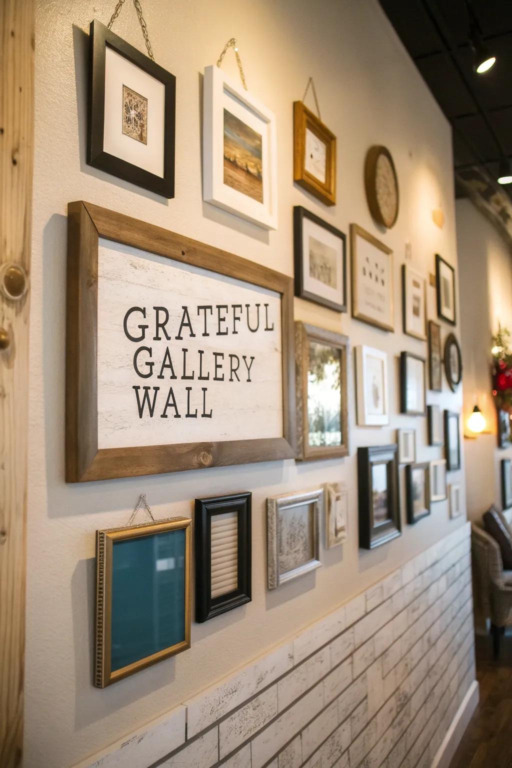 Reflect the spirit of the season with a thankful wall featuring inspiring quotes and words of gratitude.