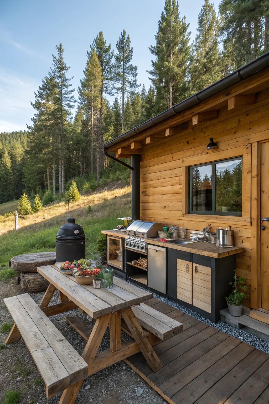 Cooking with a view and a breath of fresh air.