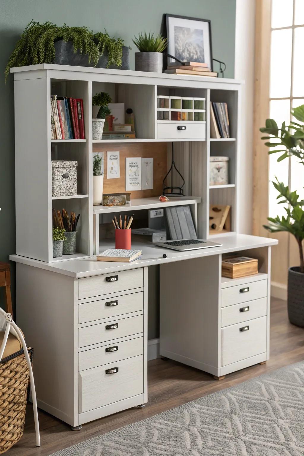 Multifunctional furniture optimizes space and functionality.