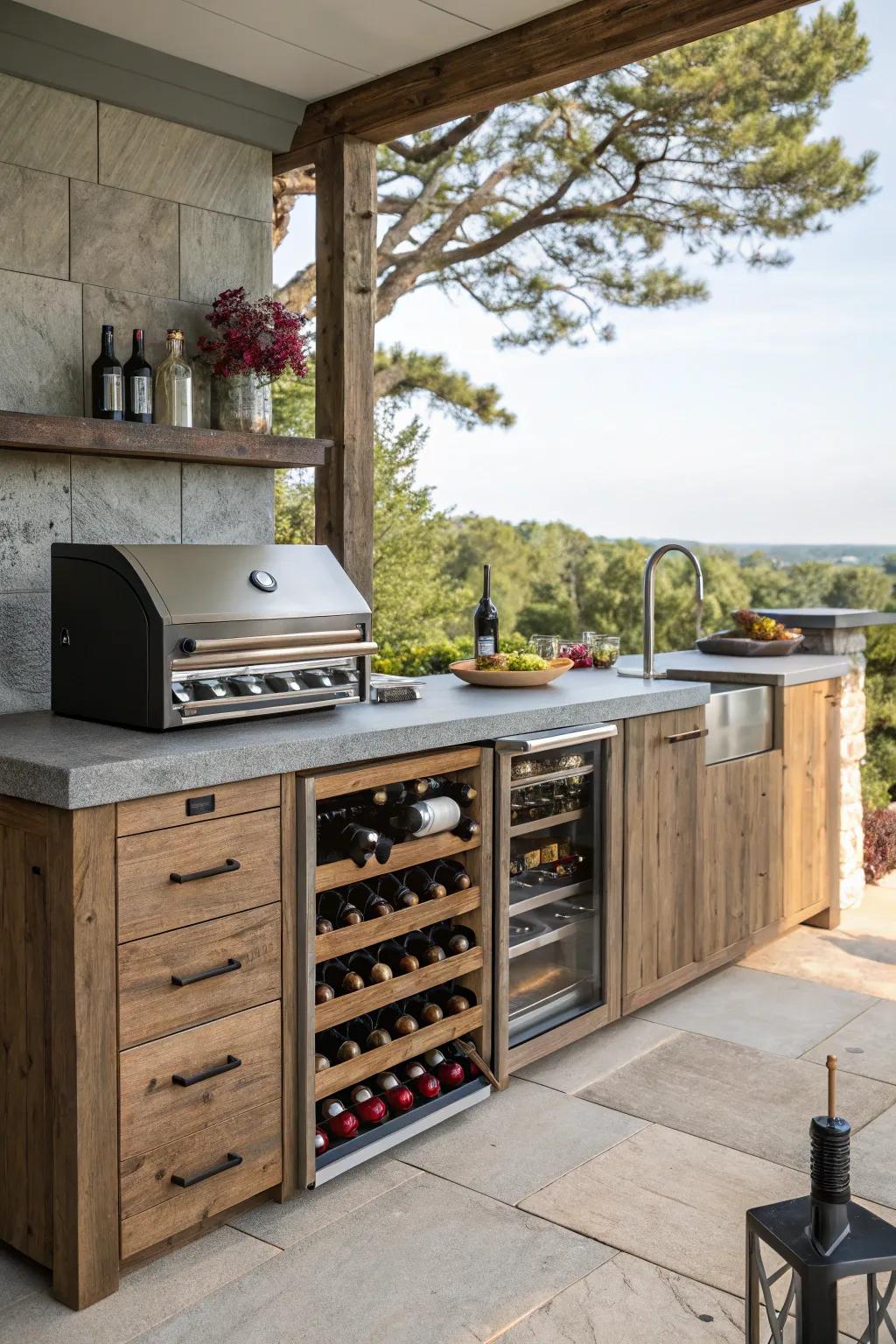 Dedicated wine storage keeps your collection organized.