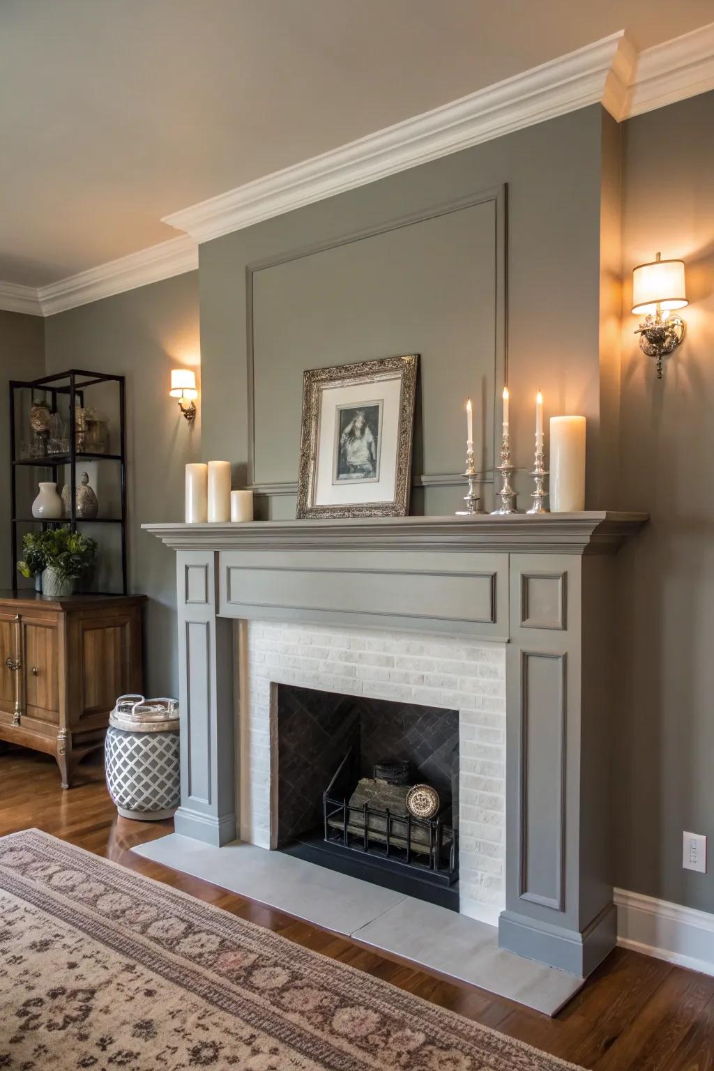 A monochromatic mantel creates a seamless and sophisticated look.