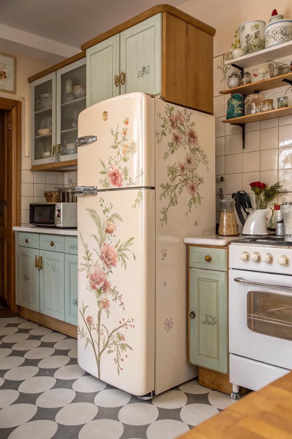 Floral patterns add romantic vintage charm to your kitchen.