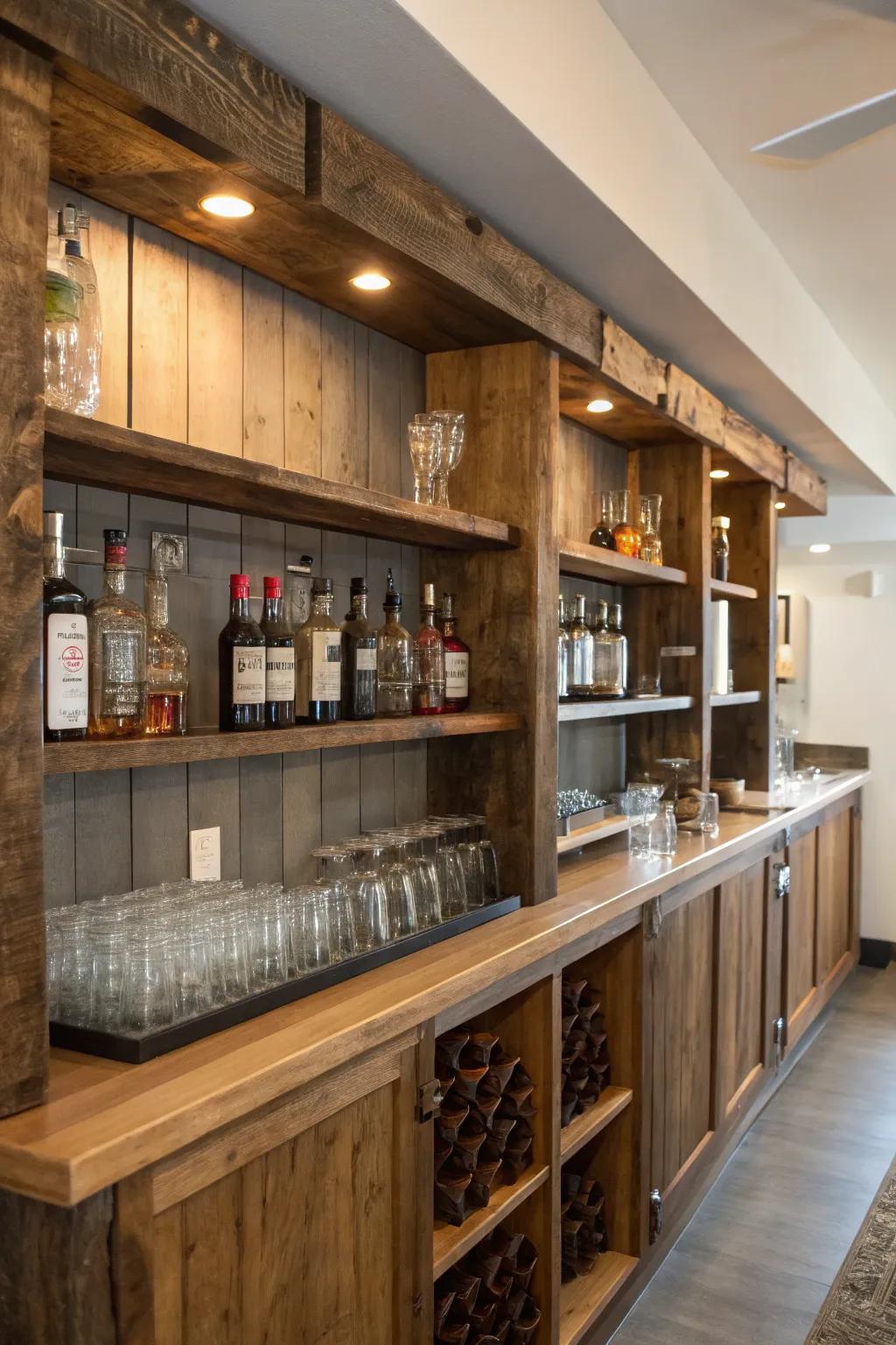 Elevate your entertaining space with a handcrafted pallet bar that combines style and functionality.