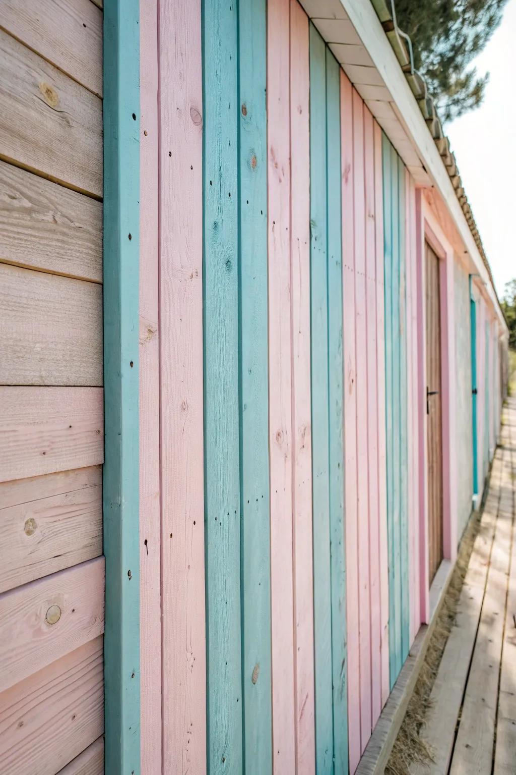 Embrace the playful elegance of pastel panels for a light-hearted, minimalist space.