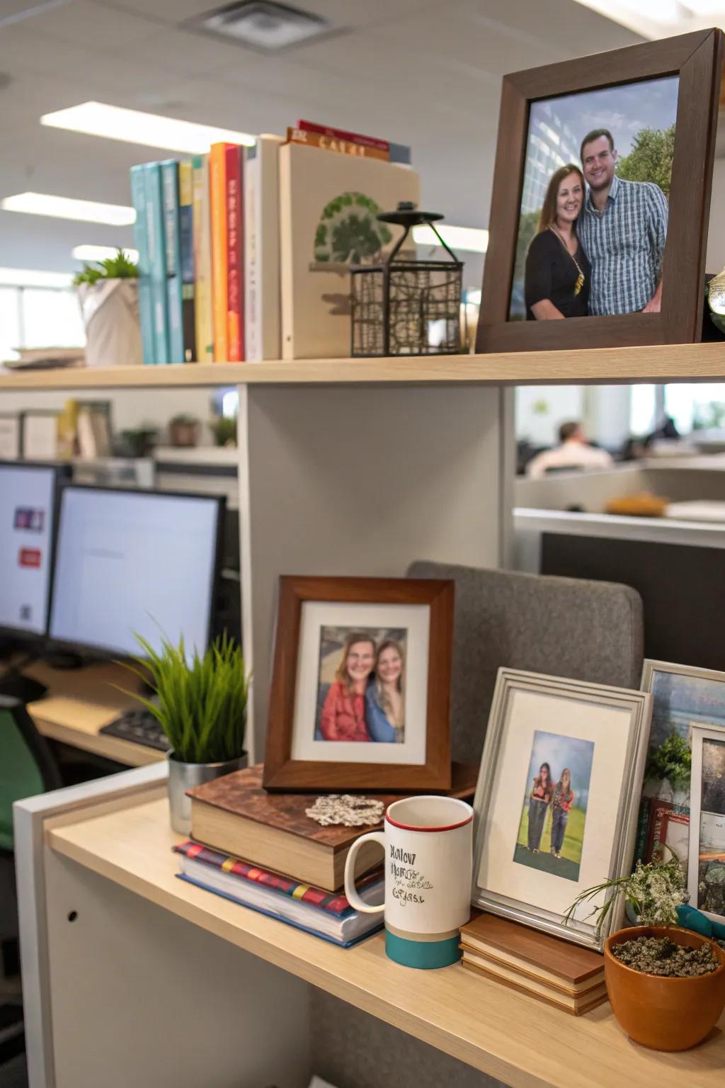 Personal mementos bring warmth and individuality to your office.