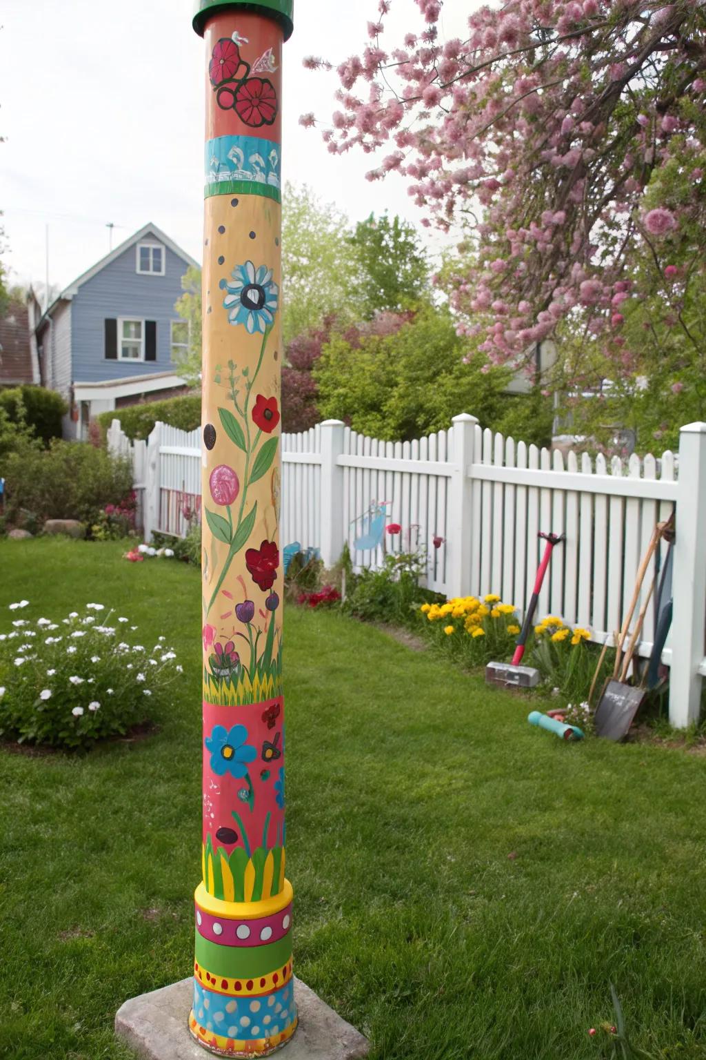 Celebrate youthful creativity with a kids' art pole.